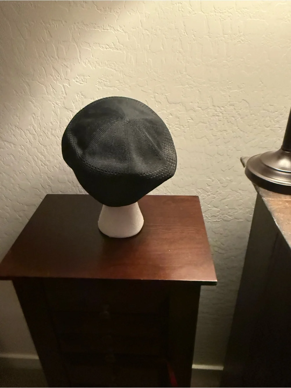Black Mens Flat Cap - Classic Knit Ivy Cap